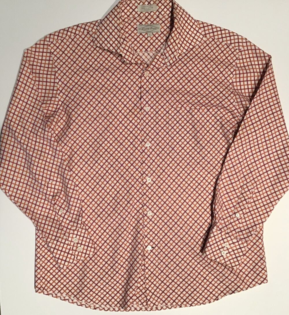Eighty Eight Men’s Size L White/Red Checkered Long Sleeve Button Up Shirt